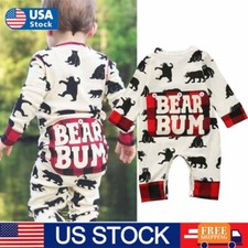 Cute Bear Newborn Baby Boys Girls Romper Tops Pants Jumpsuits Outfit Clothes Set