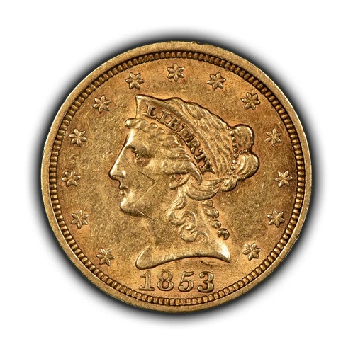 1853 G$2.50 Liberty Quarter Eagle - Luster - Z Zoro Graffiti - AU - G5022