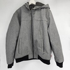 Mens Sherpa Lined Gray Zip Jacket Size XL