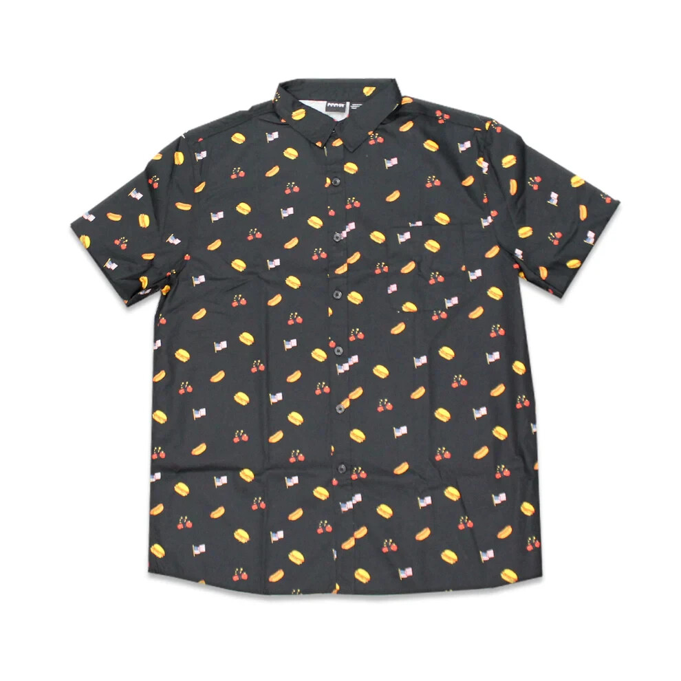 МУЖСКАЯ РУБАШКА С КОРОТКИМИ РУКАВАМИ ФЛАГИ И БУРГЕРЫ
