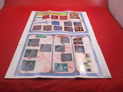 Final Fantasy II Super Nintendo SNES Foldable Map Towns Guide Poster Insert a
