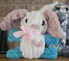 hand knitted easter bunny stuffie