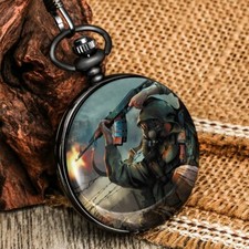 Men's Pocket Watch Vintage Retro Collectors World War II G.I. Assault