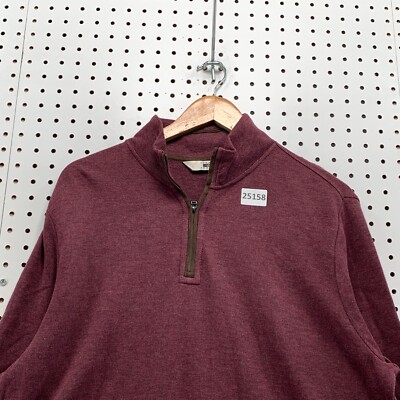 ジョセフ New Joseph Abboud 1/4 Zip Pullover Sweater Red Long Sleeve Mens