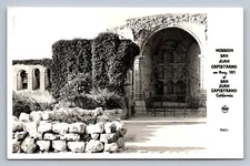 Postcard RPPC CA Mission San Juan Capistrano Grotto c. 1940s J558