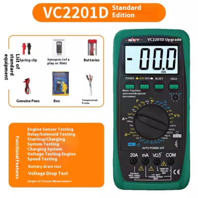 Temperature Humidity Tester Meter Lux Sound Level 4000 Counts Auto Range Digital