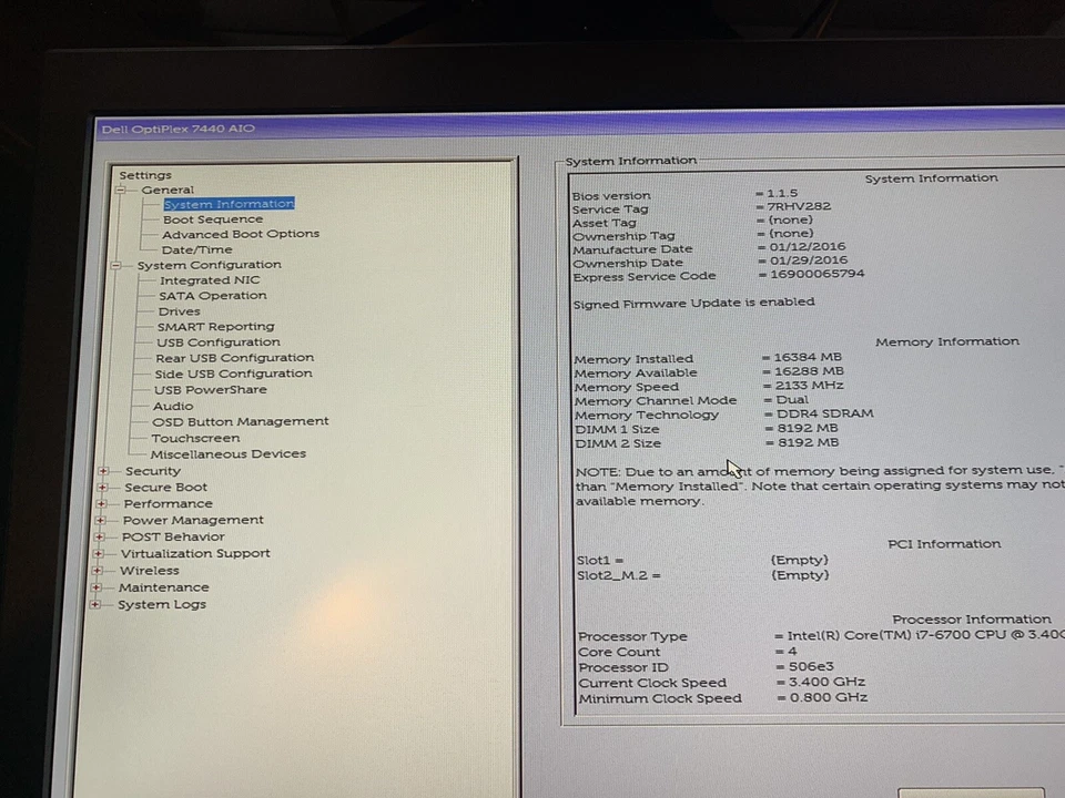 Dell 7440 AIO i7 3.4Ghz 8GB / 256 GB SSD. All In one With Stand. - Image 4 of 4