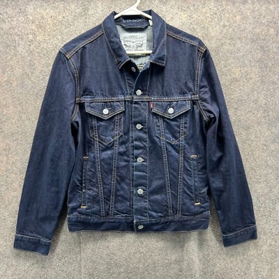 Vintage Levi's Jeans Jacket Mens Small Dark Blue Denim Outerknow Trucker Type