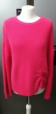 F F Womens Loose Pink Chunky Pullover Jumper Top Knit Flared Sleeves UK10 EU38 M