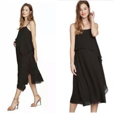 Hatch maternity layered slip dress size 3 US 12 black chiffon NWT $278