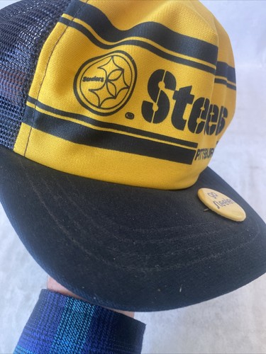 Vintage Pittsburgh Steelers Trucker Hat New Era Pro Snapback Mesh With Pin USA - Picture 6 of 17