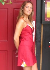 High Thread Cotton Red Chemise, nightgown, NWT, Julianna Rae, 20061CRAN(S)