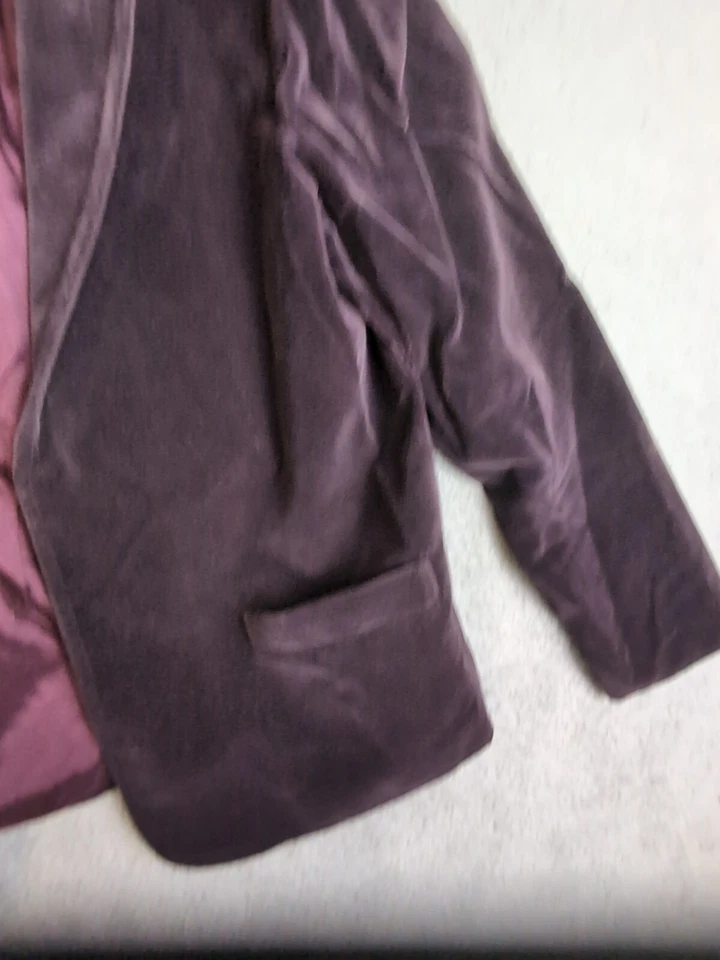 Conjunto de falda blazer Koret para mujer 12 chaqueta forrada de terciopelo púrpura hecha en EE. UU. Foto 4 de 4