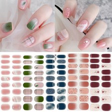 UV Light Therapy Nail Stickers Semi-Cured Gel Nail Sticker Full Cover Wraps 