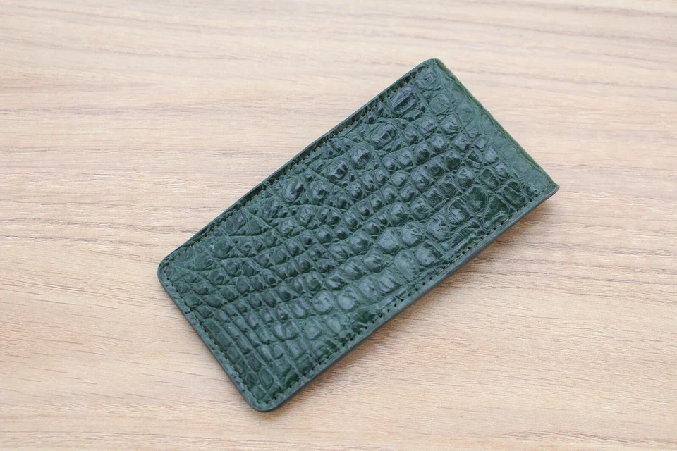 Bolsa de reloj verde bolsa de cuero genuino CROC estuche de almacenamiento de viaje Foto 3 de 4