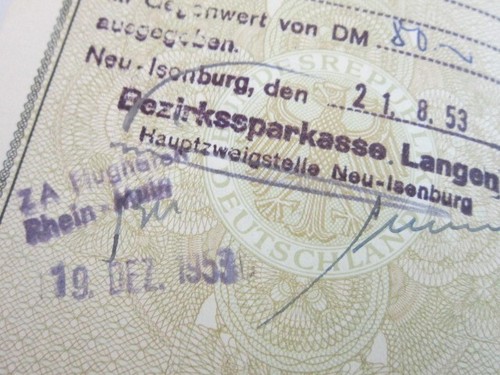 Post WWII 1953 Neu-Isenburg Germany Reisepass Deutschland Immigrant Quota to USA - Bild 9 von 12