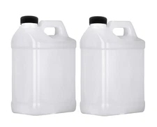 Mountain West Plastic Jug 1 Gallon, F-Style Storage Containers, HDPE, 2 Pack