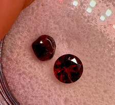 Red Garnet Round Cut Loose Gemstones 2-Piece ...