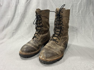 Vintage Red Wing Loggermax Boots Mens 12 Brown Logger Vibram GTX USA Workwear