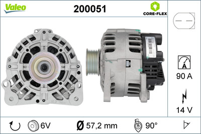 VALEO 200051 Generator für SEAT,SKODA,VW