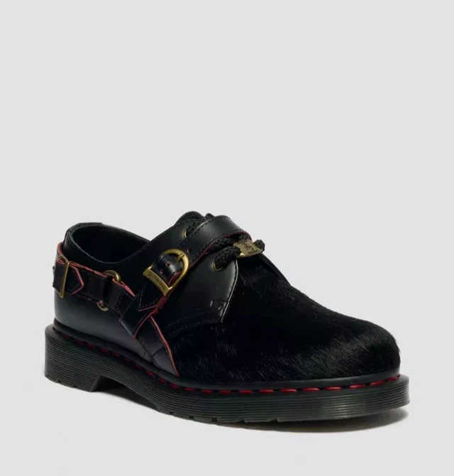 Dr. Martens 1460 Year Of The Horse Leather Shoes in Black and Red