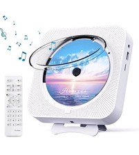 Portable FM Radio Boombox and Bluetooth CD Player with Remote Control - Modern