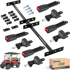 Universal Retractable Golf Cart Seat Belt Kit with Bracket for Yamaha Ezgo,Club