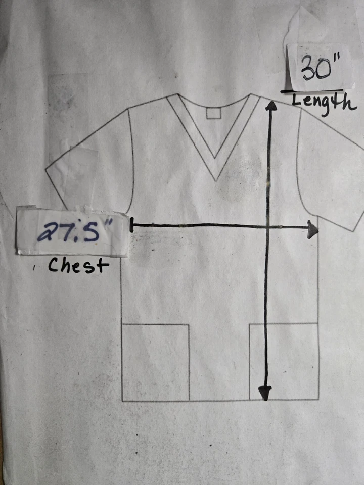 UNIFORMES NATURAIS Scrub Top tamanho 2X-LIMÃO V-Neck-Peito 27,5"/L 30" - Imagem 4 de 4