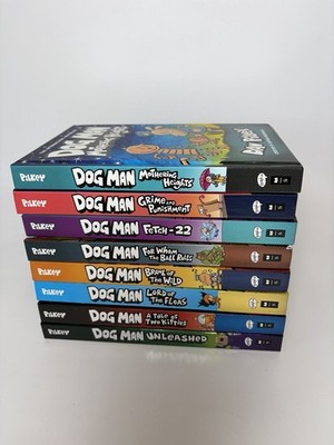 Lot of 8 Dog Man Books by Dav Pilkey Hardcover Set Books Unleashed Fetch 22