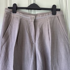 Poetry Women s Taupe Lycocell/Linen Wide Leg ...