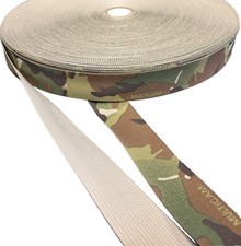 1.5" Nylon Webbing MultiCam Camo 17337 One Side Pattern 10 Yds USA