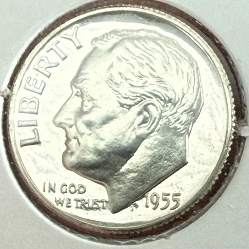 1955 Roosevelt Silver Dime Frosted PROOF Free Shipping!