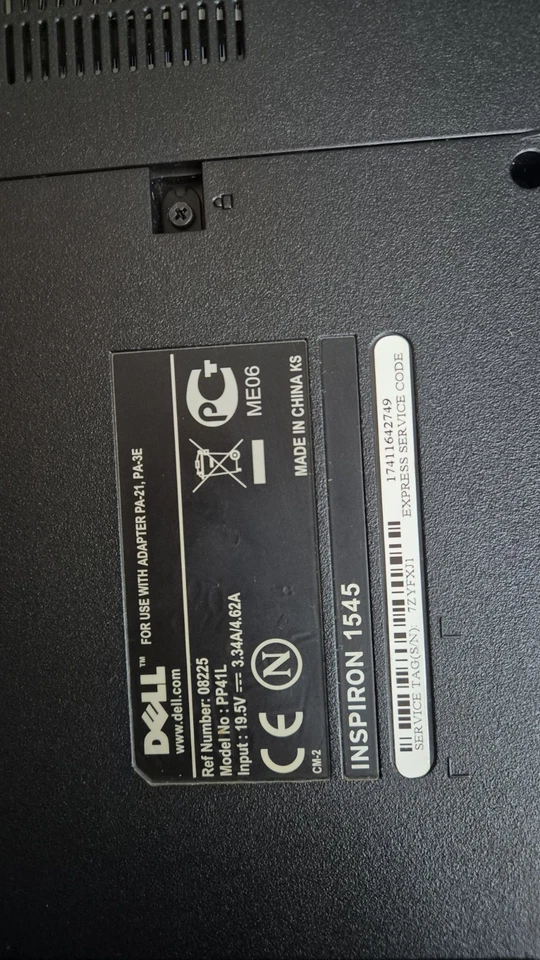 Dell Inspiron 1545 – Laptop –Notebook – Ersatzteile oder Bastler / Teile kompl. - Bild 2 von 4