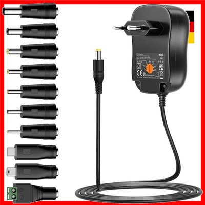 Multi-Voltage 30W Netzteil mit Kurzschlussschutz und 5V USB Port - 10 DC Adapter
