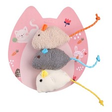 Cats Interactive Mice Toy Colored Soft Flocking Mouse Kitten Catch Training T