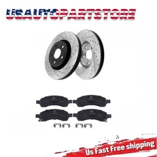 Front Drilled Rotors Brake Pads for Buick Enclave Chevrolet Traverse GMC Acadia