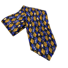 Vtg Looney Tunes Mania Neck Tie Taz Daffy Duck Bugs Bunny Blue Diamond 56''