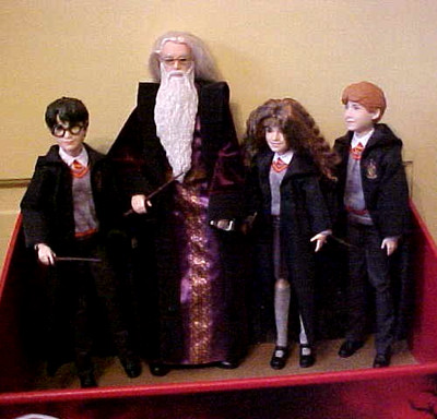 4 Harry Potter Dolls with wands from Mattel s Wizarding World collection