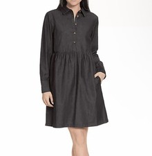 NWT Nine West Jeans Chambray Shirt Dress XXL 100% Cotton Long Sleeve Pockets