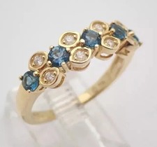 2.00Ct Lab Created Blue Topaz Engagement Wedding Ring In 14K Yellow Gold Plated