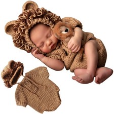 Newborn Photography Props Lion Costume Baby Photo Shoot Accessories Fits 0-2 ...