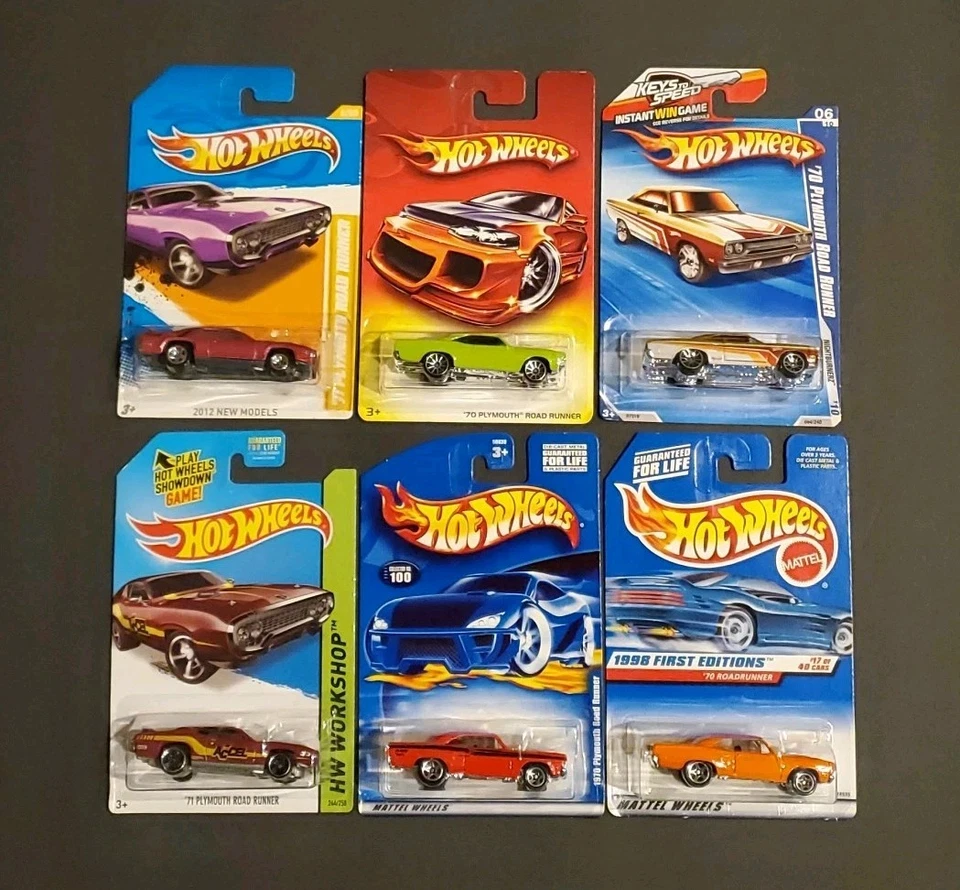 Hot Wheels '70 & '71 Plymouth Road Runner Red, Green, Oregon, Purple Lot Of 6 - Image 2 of 4