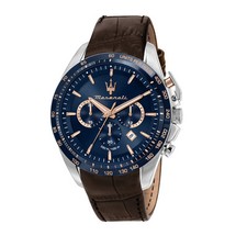 Maserati Traguardo 45mm Brown Leather Men's Chronograph Quartz Watch R8871612037