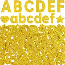 Glitter Foam Letters,469 Pcs UppercaseandLowercase Alphabet Stickers Gold  ...