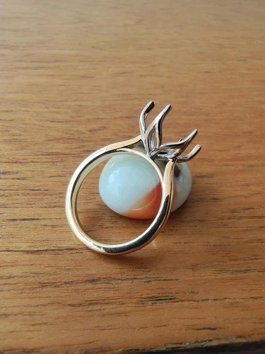 Vintage Cathedral Tulip Setting Flower Basket Set Semi Mount Ring 925 Silver