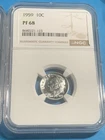 1959 Roosevelt Dime Silver 10C PROOF PF 68 NGC - Gorgeous