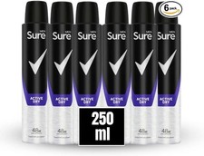 Sure Men Anti Perspirant 48H Active Dry Deodorant, 6 Pack, 250ml Fast delivery