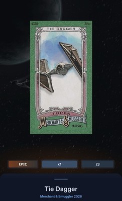 Tie Dagger Mini Green Epic Topps Star Wars Card Trader Merchant & Smuggler 2026