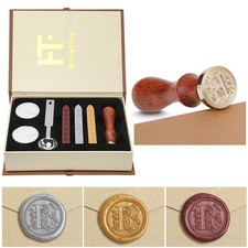 Wax Seal Stamp Kit,Classical Old-Fashioned Antique Wax Stamp Seal Kit Initial...