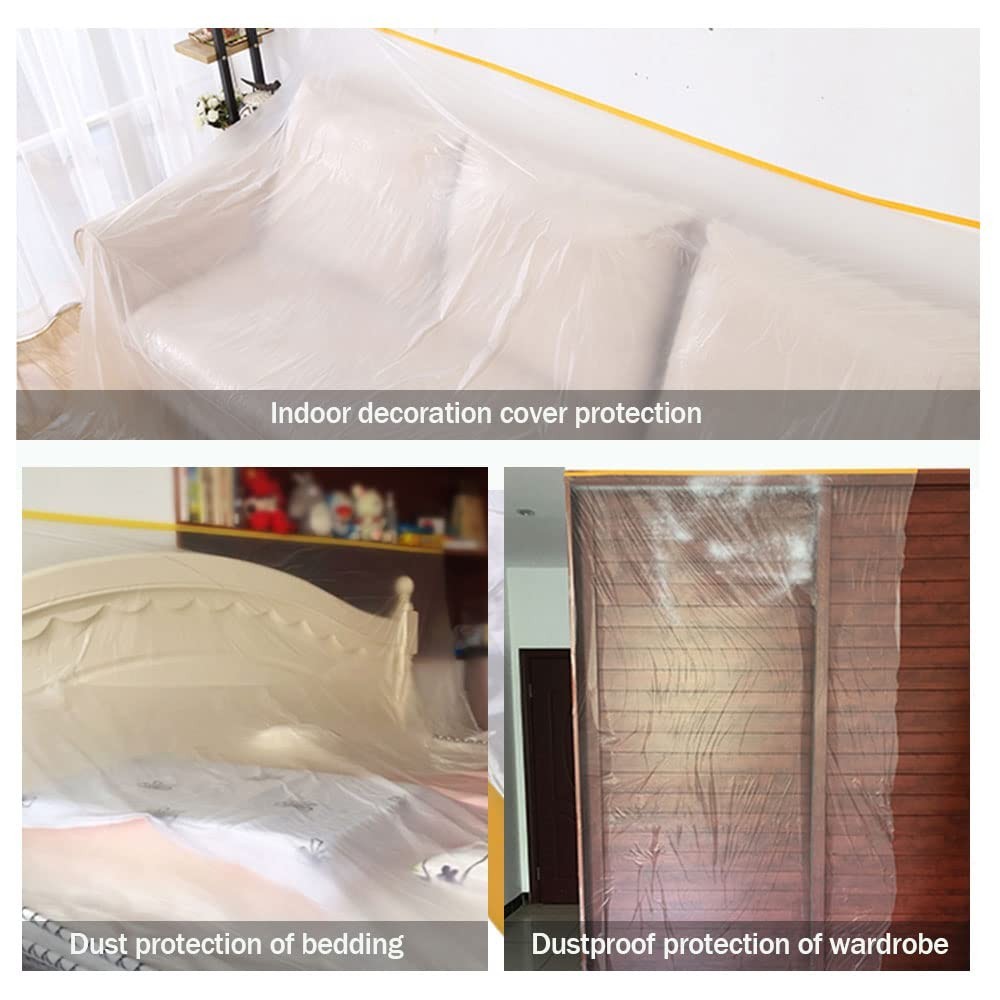 Painting Masking Film Polyethylene 13x65-Ft Covering Auto Furniture Plastic